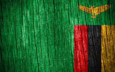 4k, sambian lippu, sambian päivä, afrikka, puiset tekstuuriliput, sambian kansalliset symbolit, afrikan maat, sambia