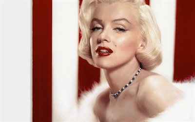 Marilyn Monroe, 4k, portrait, american actress, white dress, popular actresses, American star, Norma Jeane Mortenson