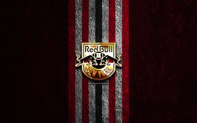 new york red bulls ii altın logo, 4k, mor taş, arka plan, usl, amerikan futbol kulübü, new york red bulls ii logo, futbol, new york red bulls ii fc, new york red bulls ii