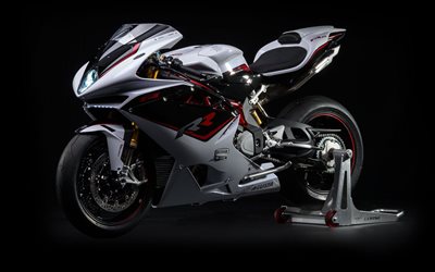 moto sportive, 2016, MV Agusta F4 RR, studio, bianco moto
