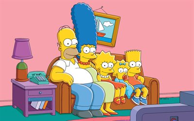 The Simpsons, family, Homer, Marge, Bart, Homer Simpson