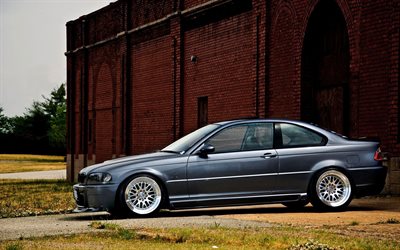 BMW serie-3, coupe E46, tuning, grigio m3, BMW