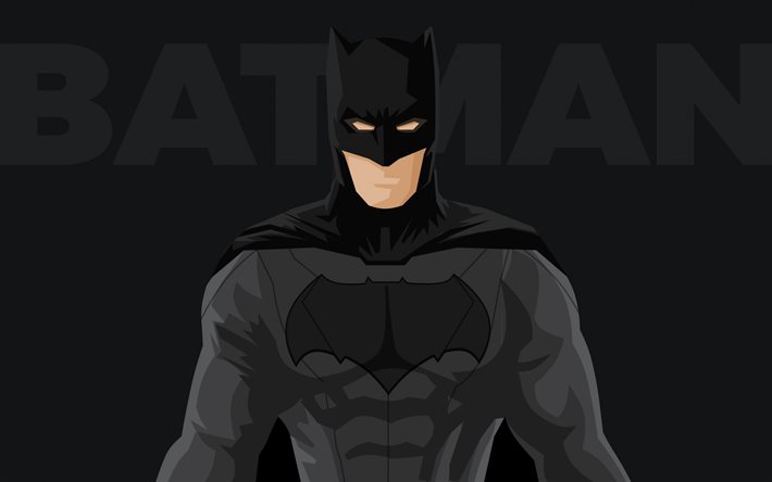batman, super-herói, mínimo, arte