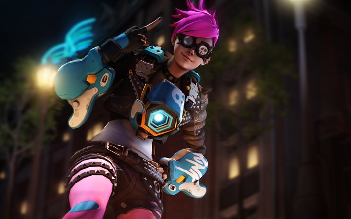 punk tracer, 4k, taide, overwatch