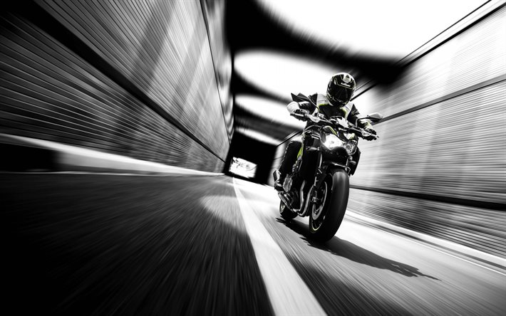 sports moto, Kawasaki Z900 ABS, 2017, nouvelles motos, route, vitesse, Japonais de motos, Kawasaki