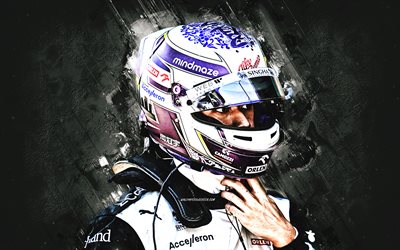 周関羽, アルファロメオ・フェラーリ, 式1, 中国のレーシングドライバー, 白い石の背景, アルファ ロメオ f1 チーム オーレン, f1, レース