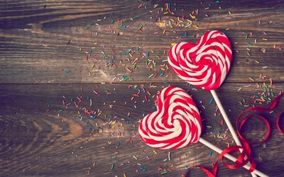 lollipops, candy, love hearts