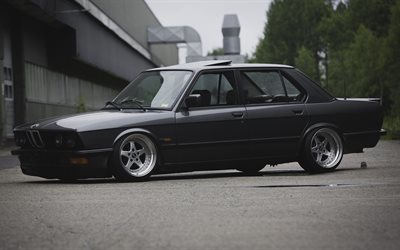 BMW serie 5, E28, tuning, berline, bmw grigio