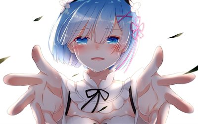 Rem, blue eyes, manga, Re zero