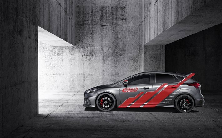 Ford Focus RS, 2016, eibach ont, tuning, gris focus
