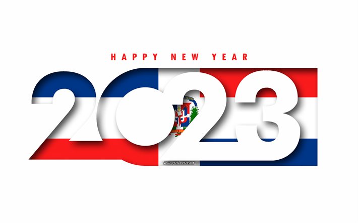 hyvää uutta vuotta 2023 dominikaaninen tasavalta, valkoinen tausta, dominikaaninen tasavalta, minimaalista taidetta, 2023 dominikaanisen tasavallan konseptit, dominikaaninen tasavalta 2023, 2023 dominikaaninen tasavalta tausta, 2023 hyvää uutta vuotta dominikaaninen tasavalta