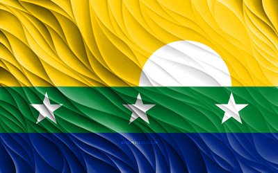 4k, ヌエバ エスパルタの旗, 波状の 3d フラグ, ベネズエラの州, ヌエバ エスパルタの日, 3d 波, ヌエバ エスパルタ, ベネズエラ