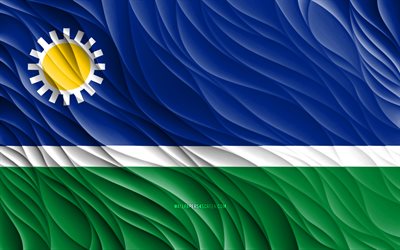 4k, ポルトガルの旗, 波状の 3d フラグ, ベネズエラの州, ポルトガルの日, 3d 波, ポルトガル語, ベネズエラ