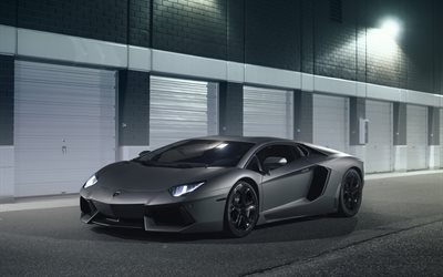 Lamborghini Aventador, black sports car, coupe, sports car