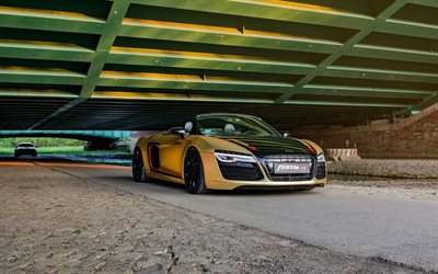 Audi R8 Spyder, supercars, 2017 voitures, Fostla, tuning, cabriolet, Audi