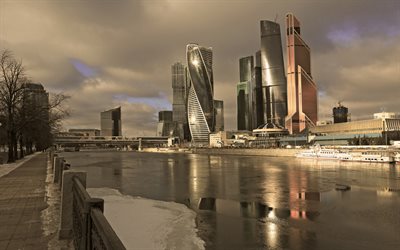 मास्को शहर, गगनचुंबी इमारतों, व्यापार केंद्र, मास्को, रूस