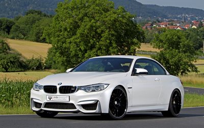 strada 2015, la BMW M4, F83, coupe, sportcars, bianco bmw