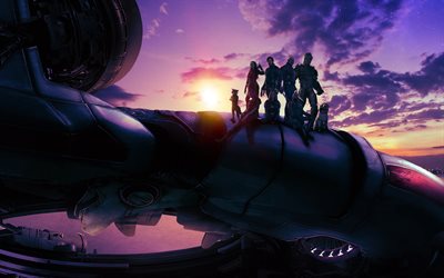 galaxy cilt 3'ün koruyucuları 3, 4k, afiş, 2023 film, fan sanatı, süper kahramanlar