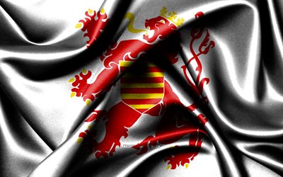flag di limburgo, 4k, province belghe, bandiere in tessuto, giorno di limburgo, bandiera di limburgo, bandiere di seta ondulata, belgio, province del belgio, limburgo