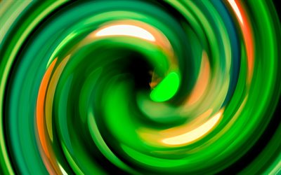 vórtice abstracto verde, fondos en espiral, vórtice abstracto, ondas abstractas rojas, fondo con espiral, fondos verdes, fondos ondulados, texturas onduladas, ondas, texturas, patrones en espiral