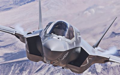 Lockheed Martin F-35 Lightning II, 4k, flying fighters, F-35B, US Air Force, combat aircraft, US army, aircraft, military aviation, F-35 Lightning II, Lockheed Martin