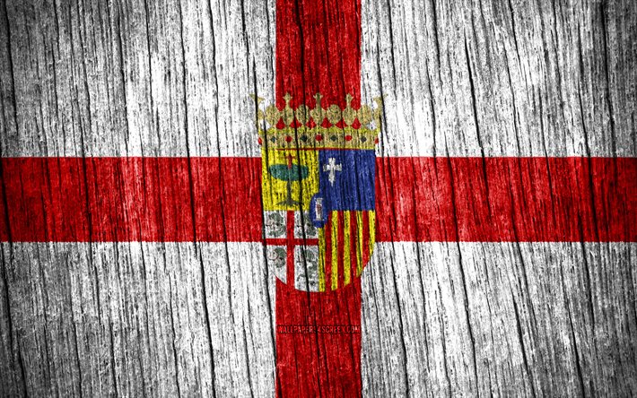 4k, flagge von saragossa, tag von zaragoza, spanische provinzen, flaggen aus holztextur, zaragoza-flagge, provinzen von spanien, zaragoza, spanien