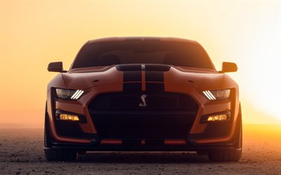 Ford Mustang Shelby GT500, 4k, front view, 2022 cars, supercars, tuning, 2022 Ford Mustang, amarican cars, muscle cars, Ford