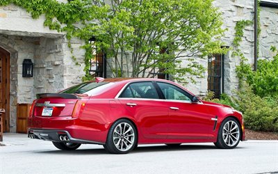 2016, cadillac, cts, 세단, red, 차, 슈퍼, caddy