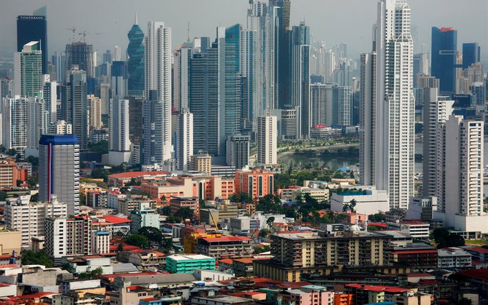 skyscrapers, building, panama city, metropolis, the capital of panama