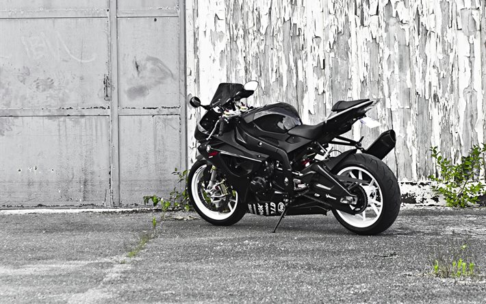 garage, motorrad, s1000rr, bmw, schwarz