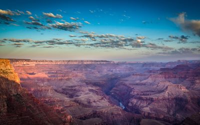 sunset, colors, grand canyons, rock, canyon, arizona, usa
