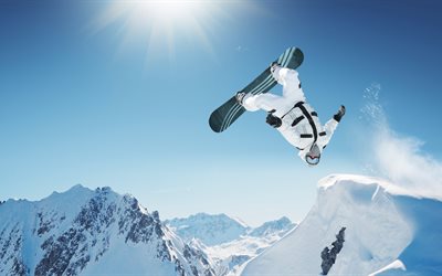 極, 冬, 極端なスノーボード, 山々, スポーツ, スノーボード