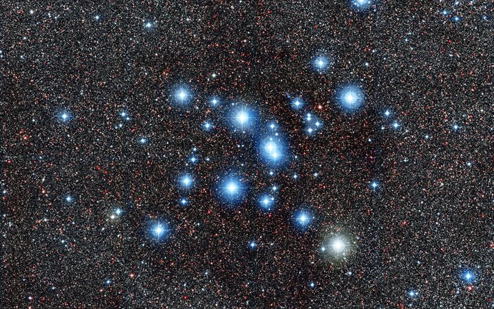 star cluster, space, messier 7, the universe