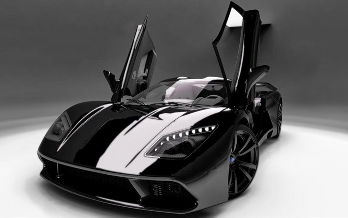 download wallpapers hypercar, akylone, genty, 2015, black