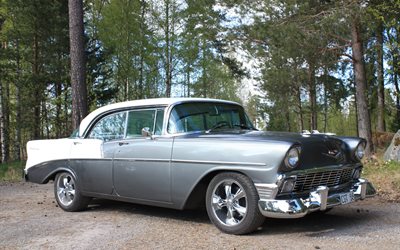 chevrolet, 210, veículo, dois dez, carros clássicos, 1956, retrô