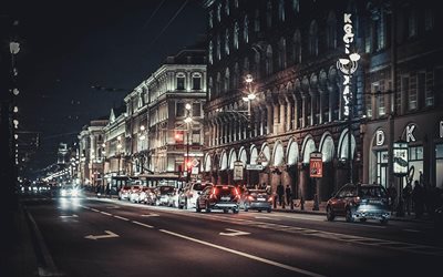 şehir, makine, nevsky prospect, st ışıklar petersburg, street, Rusya