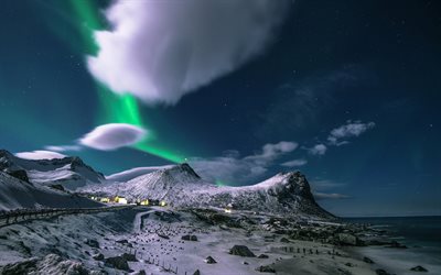 luces del norte, la aurora boreal, la naturaleza, el fenómeno