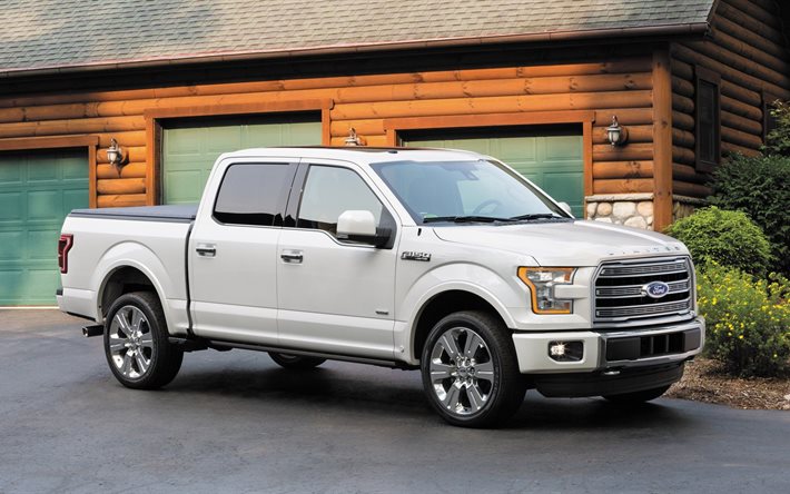 ford, 2016, f-150, limited, garage, pickup, white