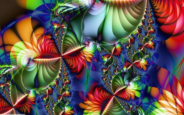 fractal, cores, abstração, cor