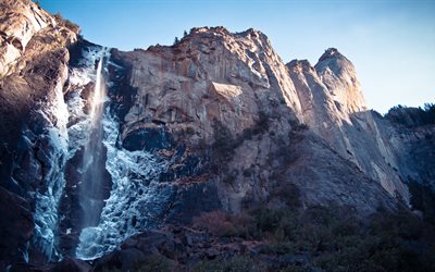 bridalveili, fall, california, rock, nature, waterfall, national park, yosemite, braydlveyl, sierra nevada