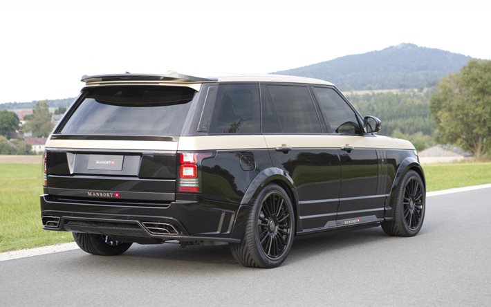tuning, 2016, mansory, track, range rover, suv, autobiography, extended, rear view
