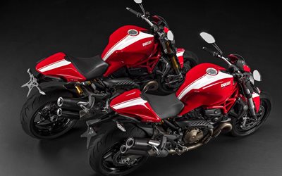 red, bike, 1200s stripe, ducati monster, 2015, top view