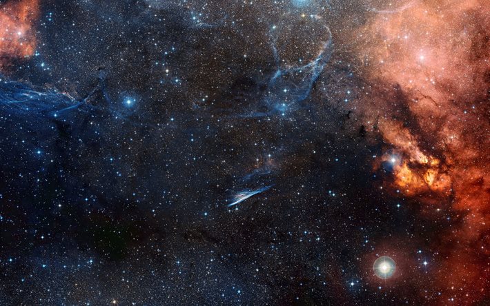ao redor, lápis nebulosa, espaço, nebulosa, céu, ngc 2736, estrelas, as velas da constelação