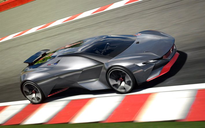 peugeot vision, gran turismo, 2015, concept, the prototype, track, speed