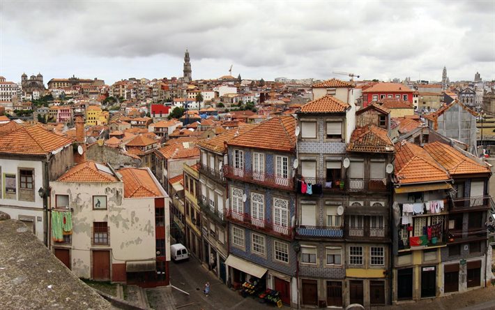 the city, europe, building, port, street, portugal, porto, city, town