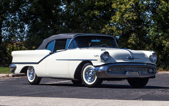 oldsmobile, starfire, luxo, conversível, 9-8, retrô, 3067dx, 1957, clássico, veículo