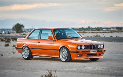 BMW 3-Series, 1991, E30, tuning, H and R Performance Springs, 318is, orange bmw