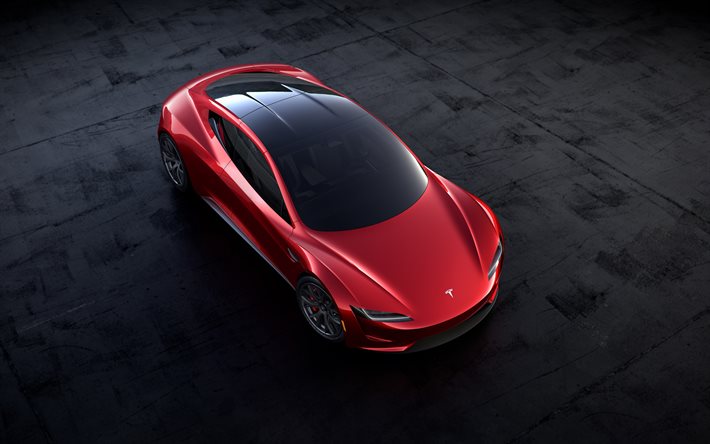 4k, Tesla Roadster, süper, 2018 arabalar, elektrikli araba, Tesla