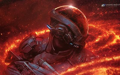 RYDER N7, caratteri, 4k, Mass Effect Andromeda