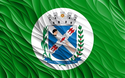 4k, पिरासिकाबा झंडा, लहराती 3 डी झंडे, ब्राजील के शहर, पिरासिकाबा का ध्वज, पिरासिकाबा का दिन, 3डी तरंगें, piracicaba, ब्राज़िल